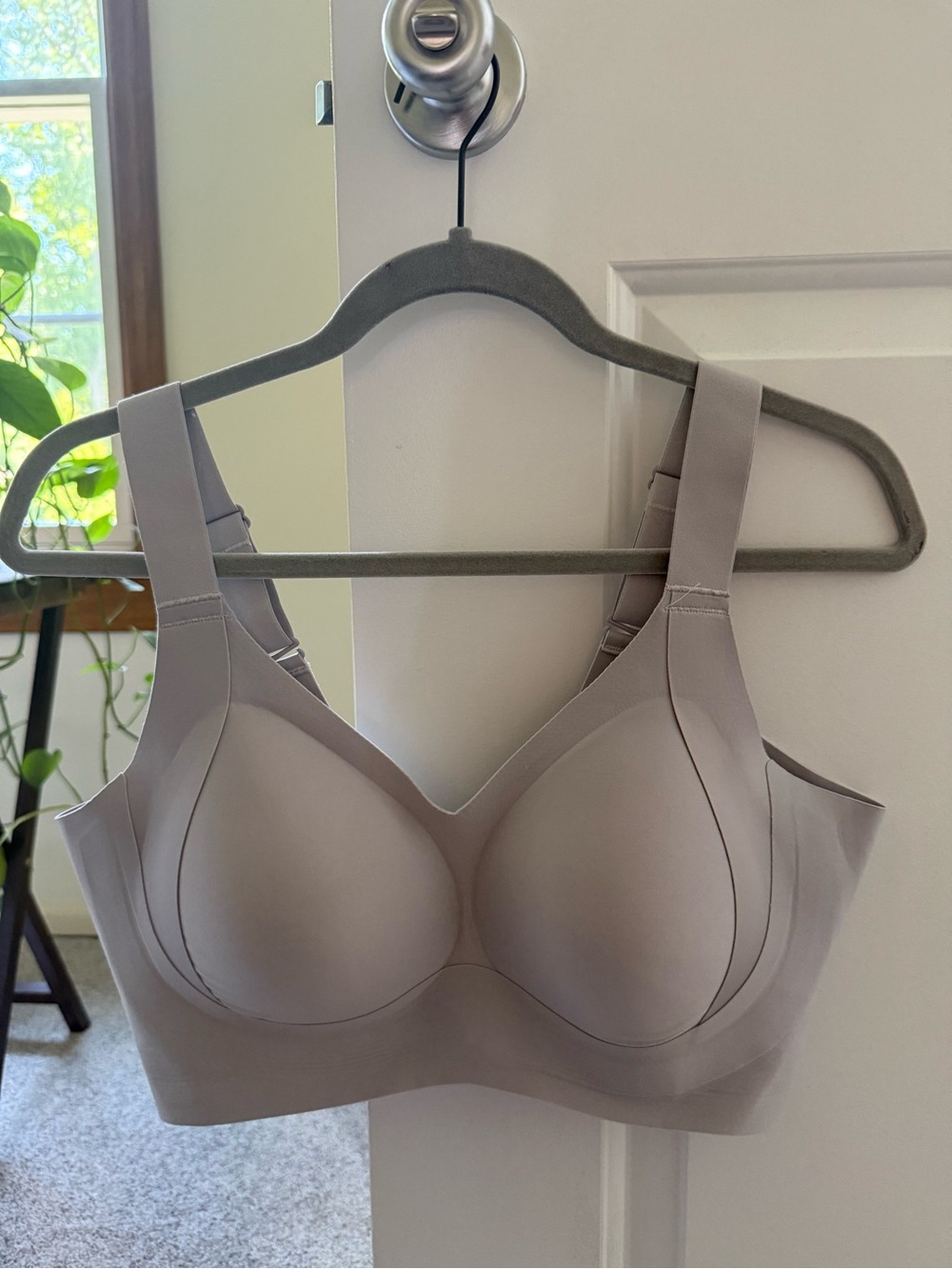 Light Gray Wireless Bralette | Soft Lounge Bra | No Underwire